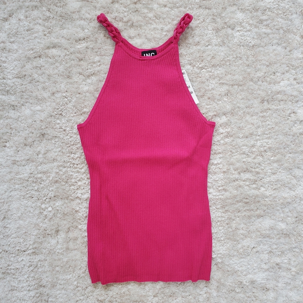 INC International Concepts Fuchsia Ribbed Tank Top
